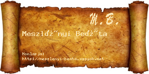 Meszlényi Beáta névjegykártya